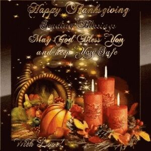 Thanksgiving Holiday Card with Red and Orange Accents